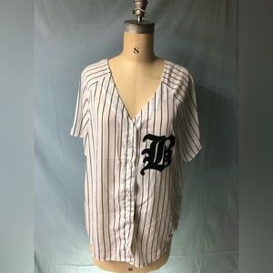 H&M Striped Baseball Jersey, Size 6